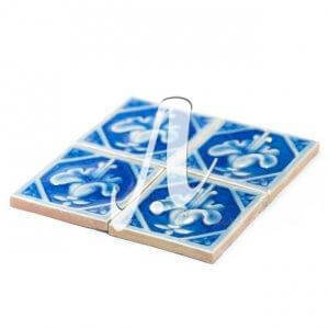 Gạch điểm 3D loa kèn xanh coban 8x8