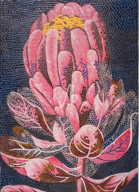 Tranh mosaic Hoa tulip hồng